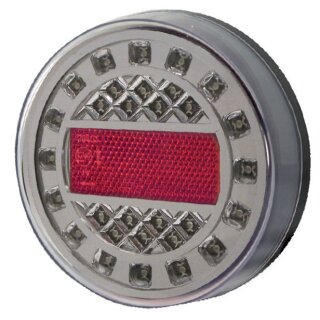 LED Rund Nebelschlussleuchte-/ Bremslicht eckiger Reflektor